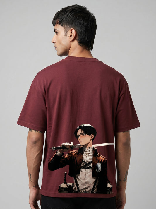 BEEKULT Blade Graphic Oversized T-Shirt – Maroon