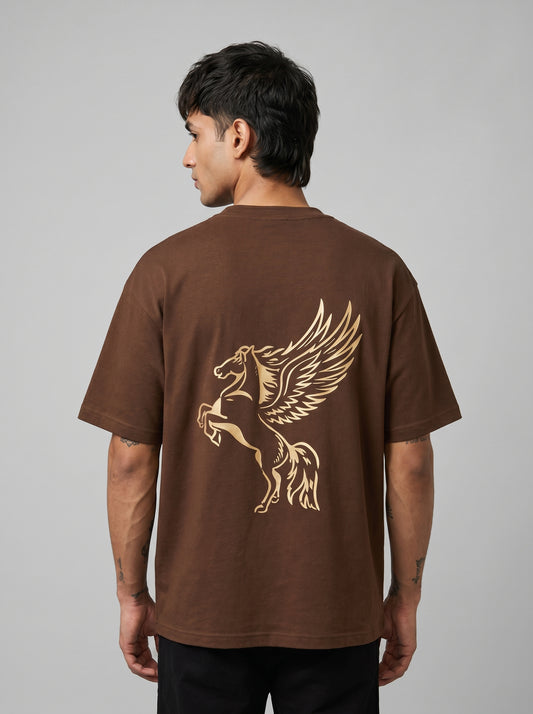 BEEKULT Pegasus Oversized T-Shirt – Brown