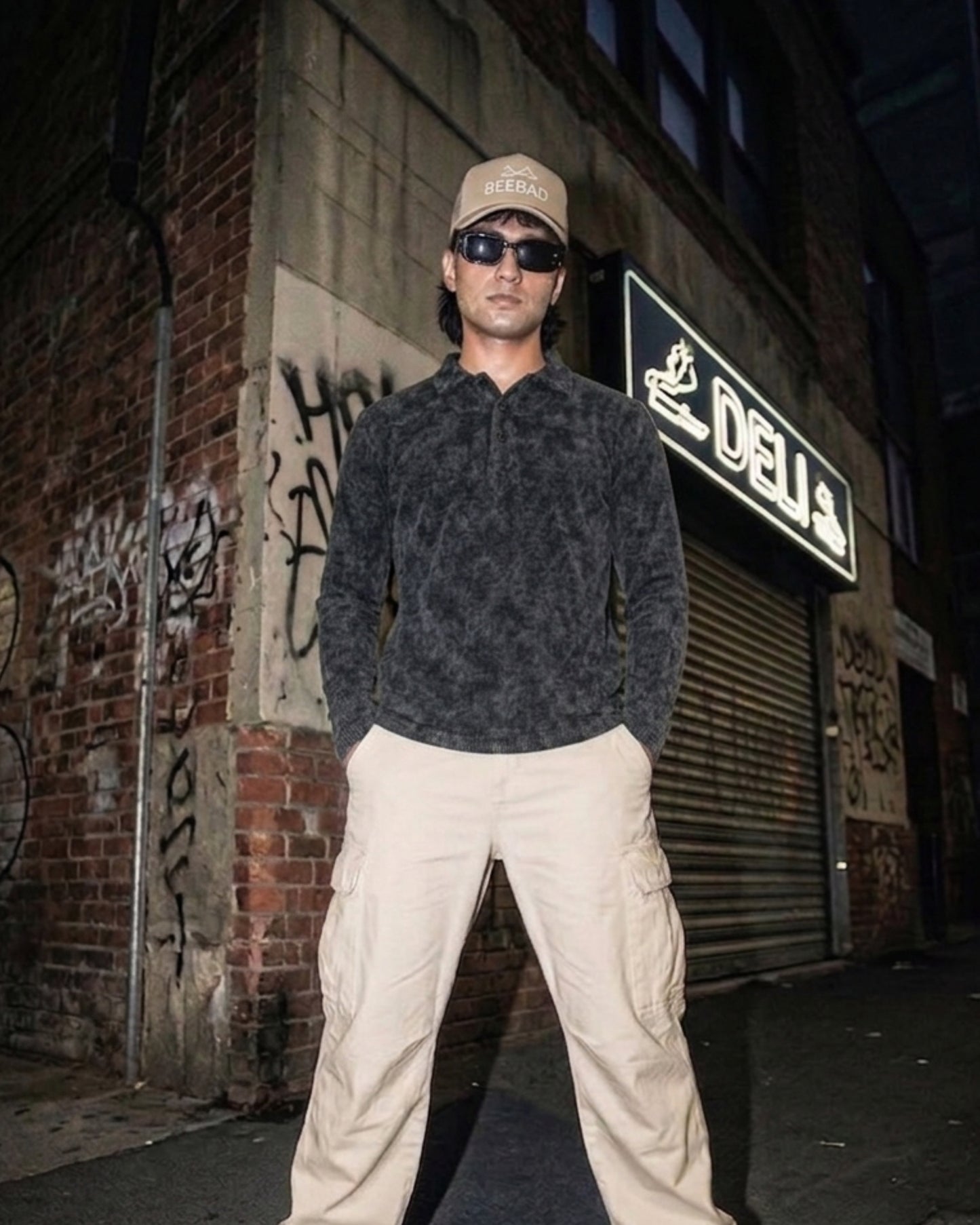 BEEKULT Acid Wash Full Sleeve Polo T-Shirt