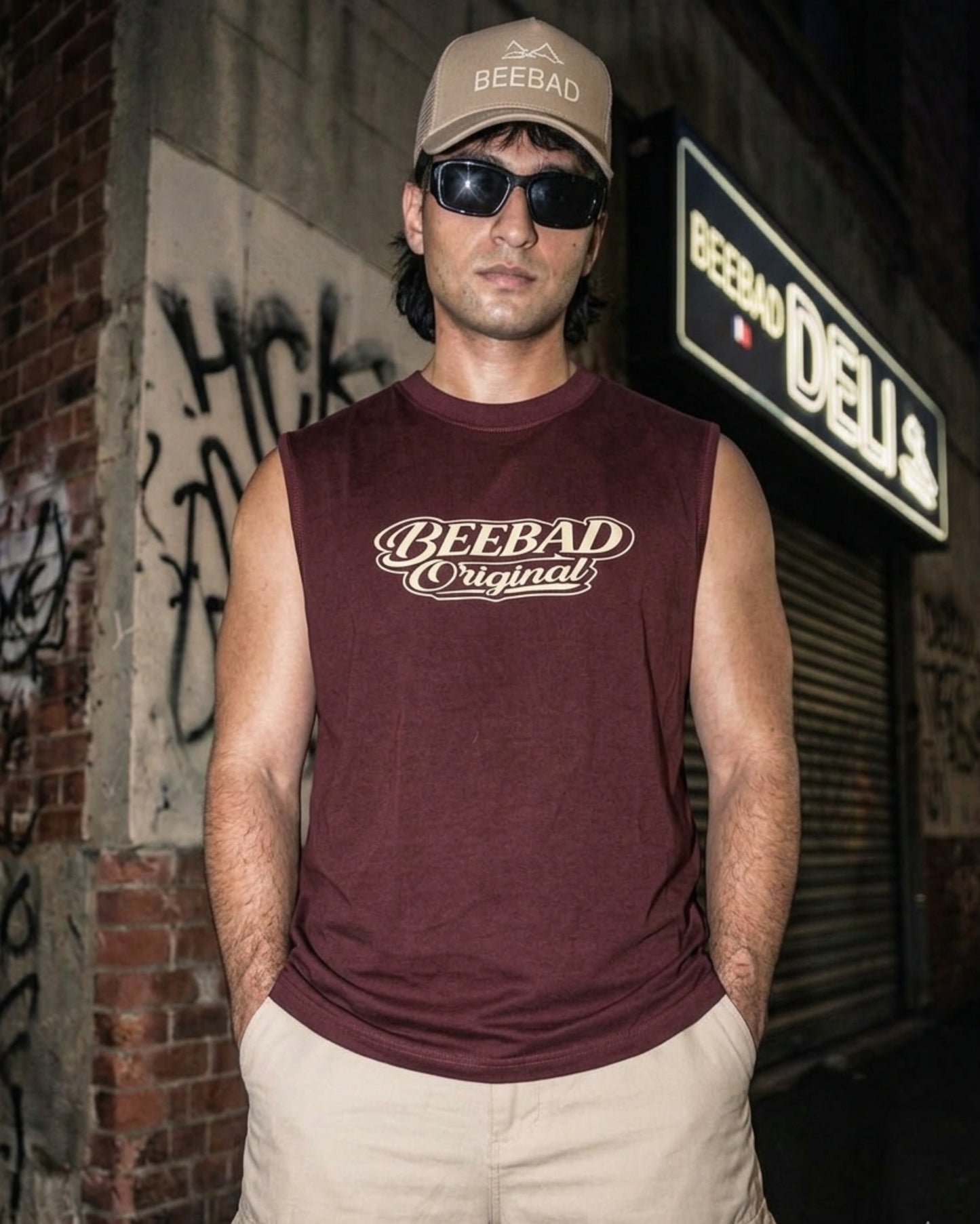 BEEKULT Original Sleeveless Tee – Maroon
