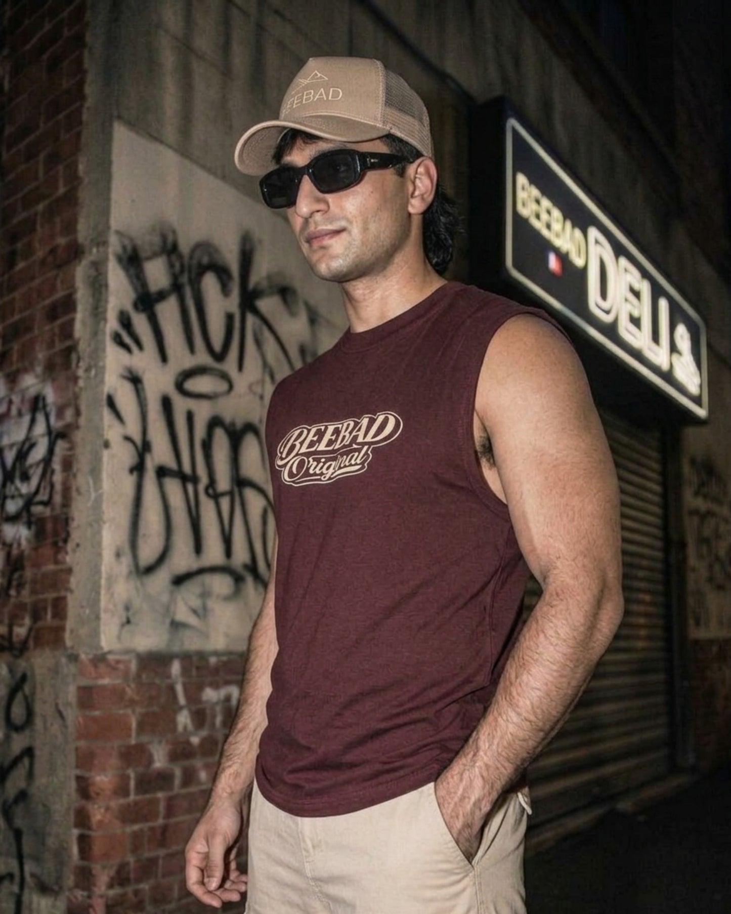 BEEKULT Original Sleeveless Tee – Maroon