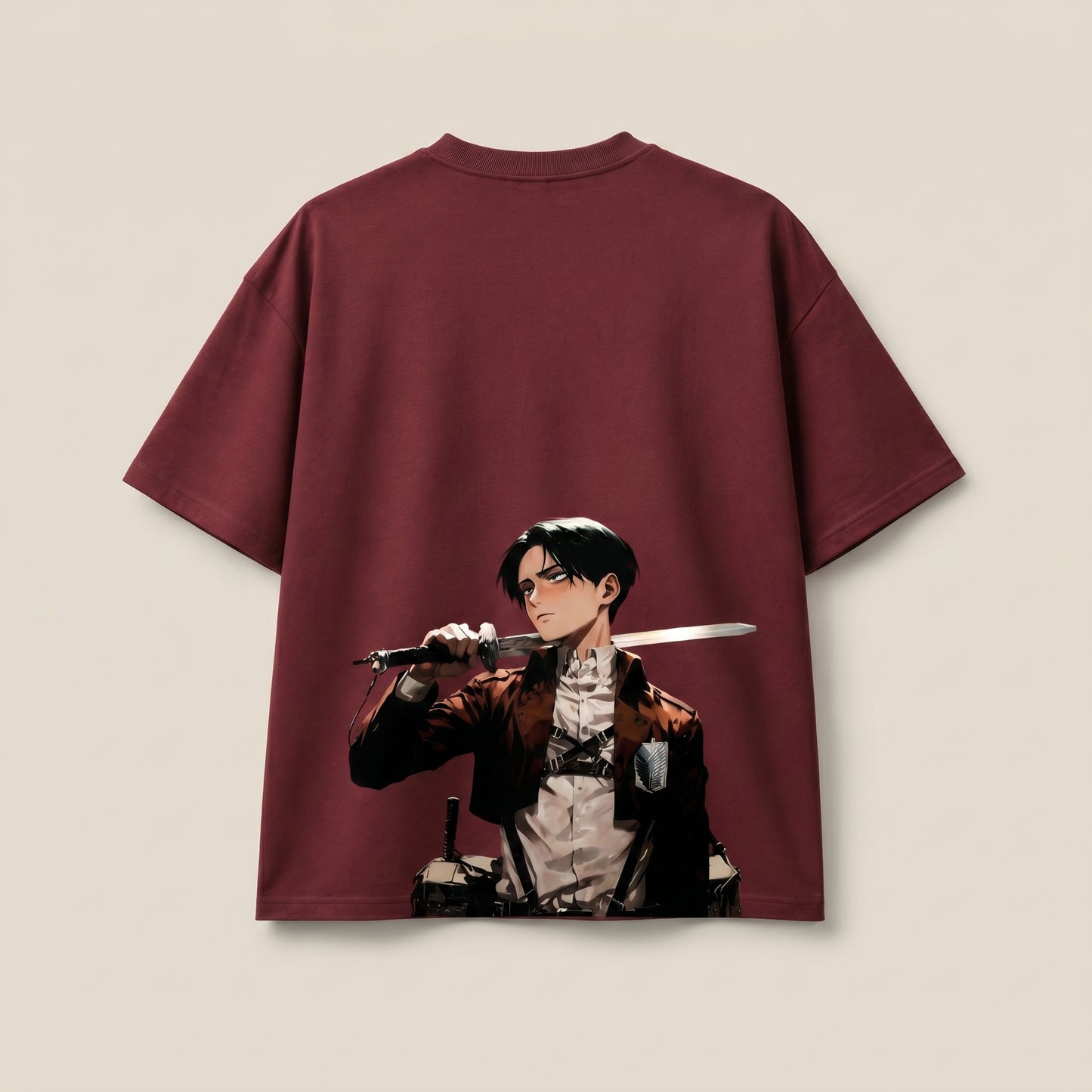 BEEKULT Blade Graphic Oversized T-Shirt – Maroon