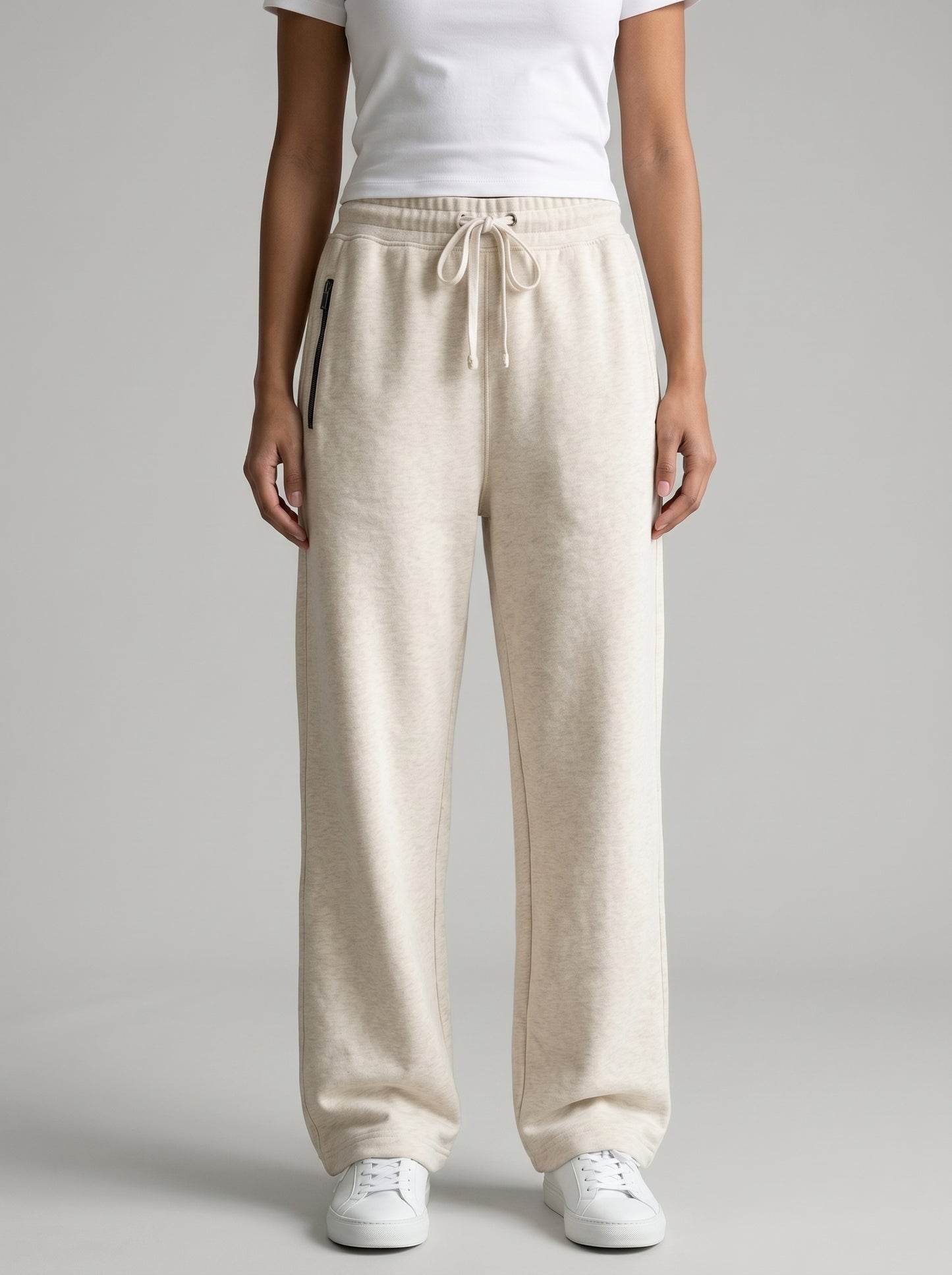 BEEKULT Women’s Premium Honeycomb Cotton Sweatpants – Cream