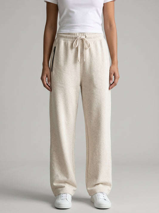 BEEKULT Women’s Premium Honeycomb Cotton Sweatpants – Cream