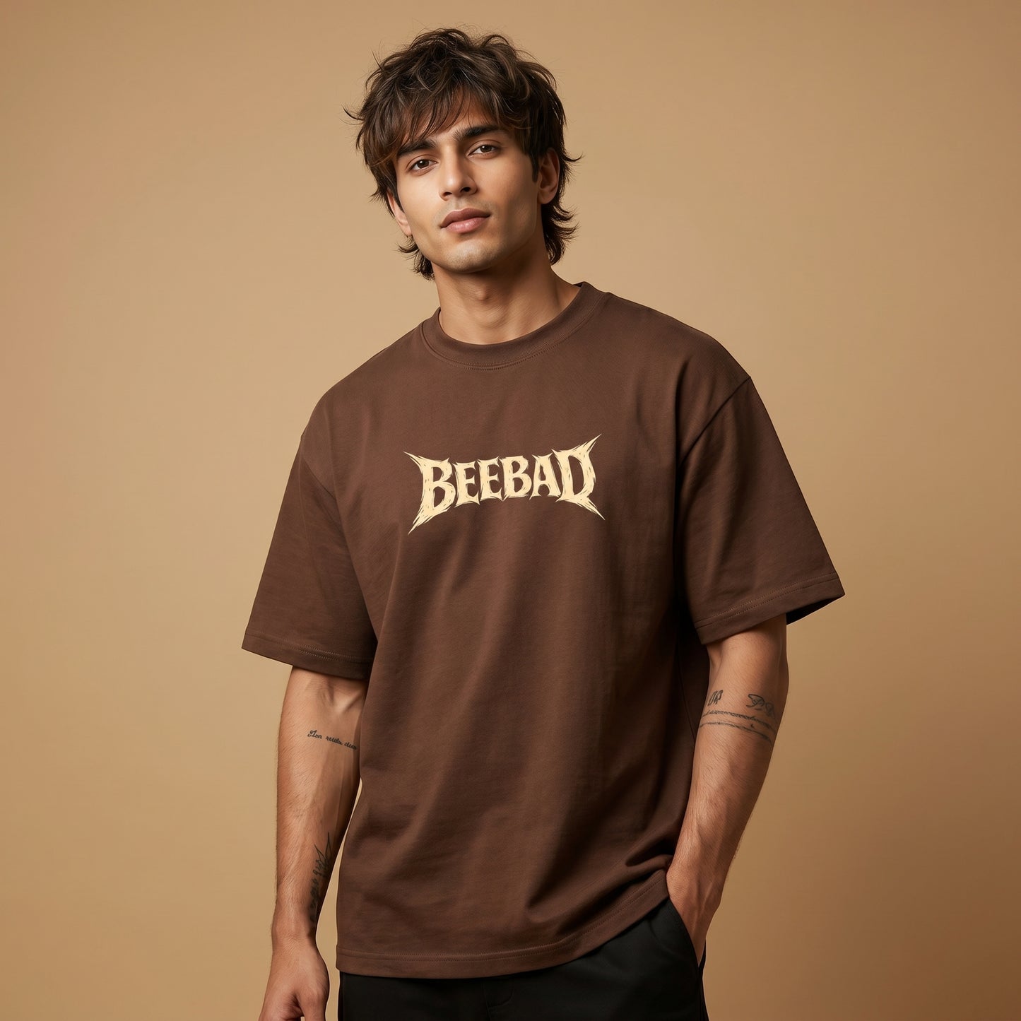 BEEKULT Pegasus Oversized T-Shirt – Brown