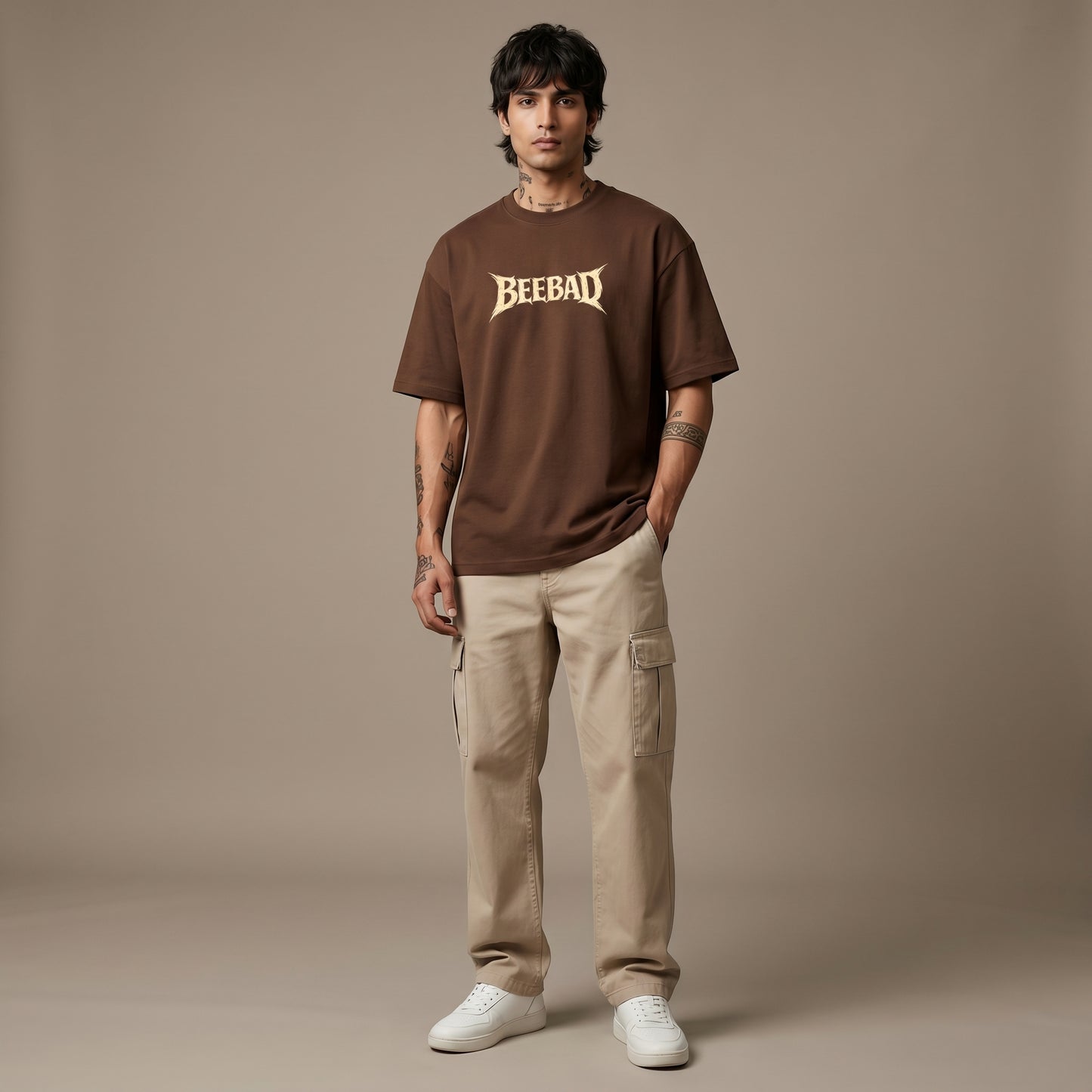 BEEKULT Pegasus Oversized T-Shirt – Brown