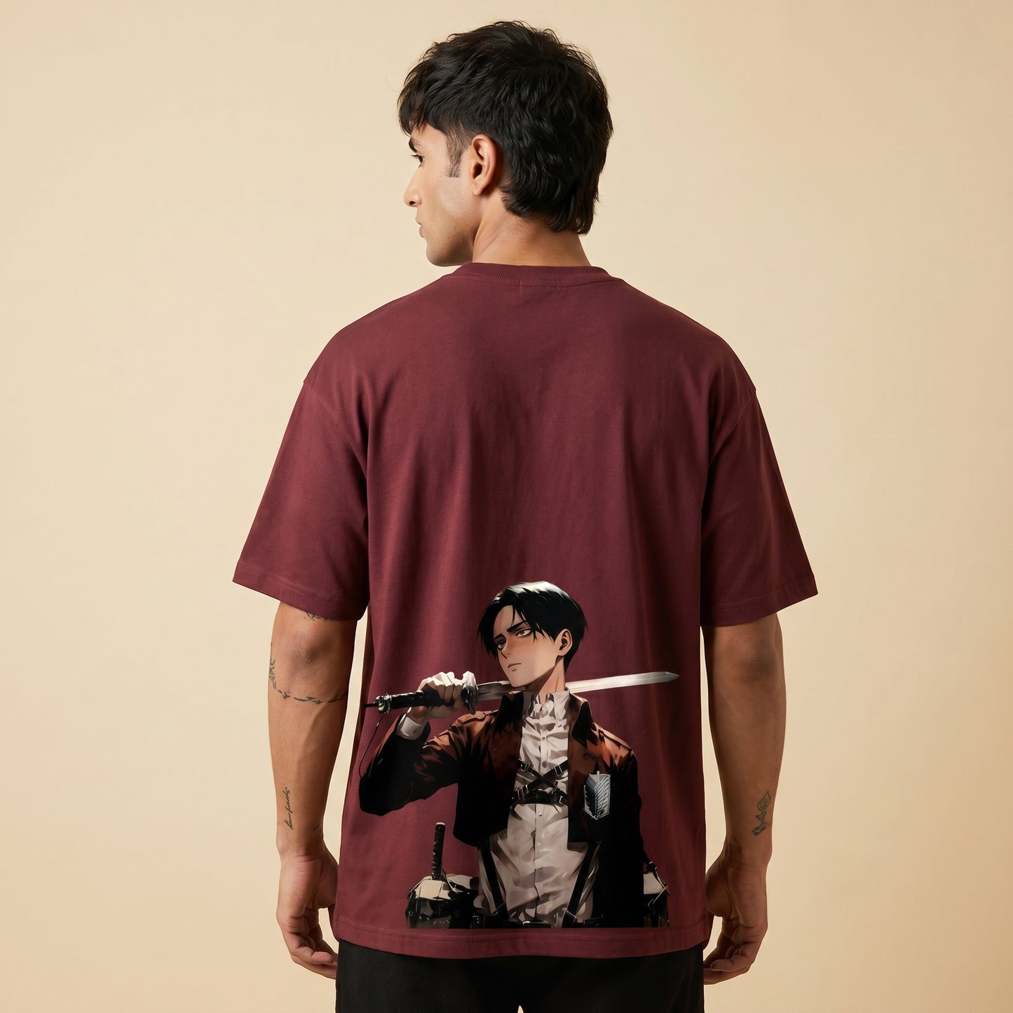 BEEKULT Blade Graphic Oversized T-Shirt – Maroon