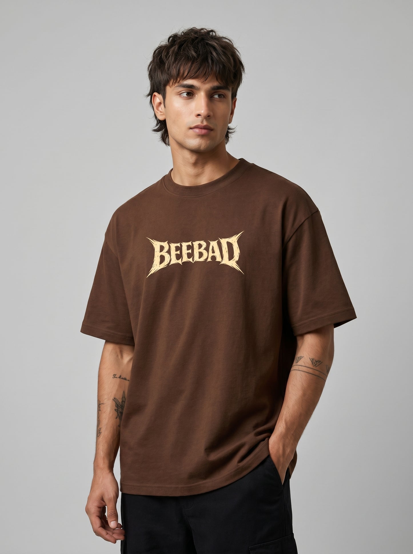 BEEKULT Pegasus Oversized T-Shirt – Brown