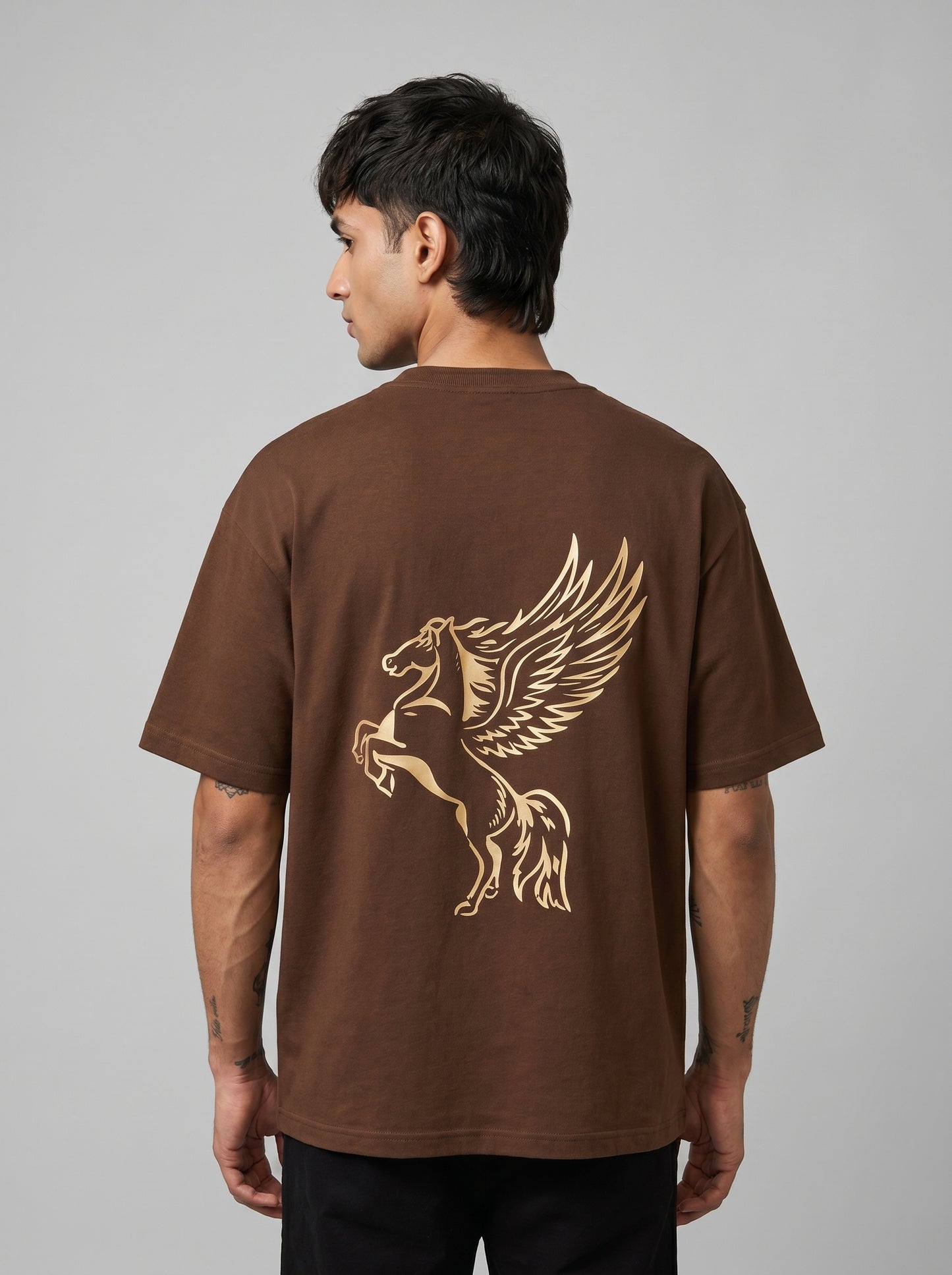 BEEKULT Pegasus Oversized T-Shirt – Brown