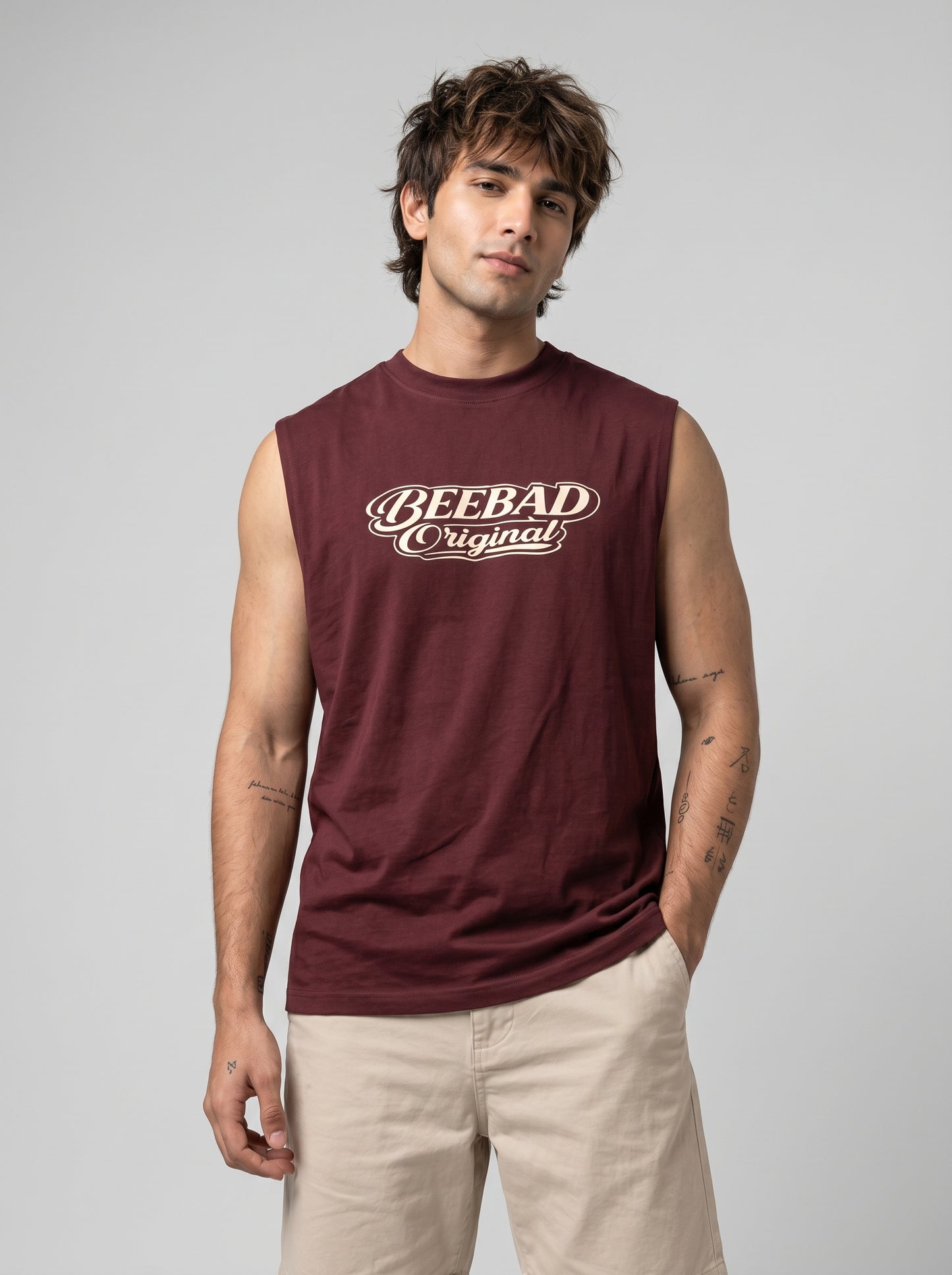 BEEKULT Original Sleeveless Tee – Maroon