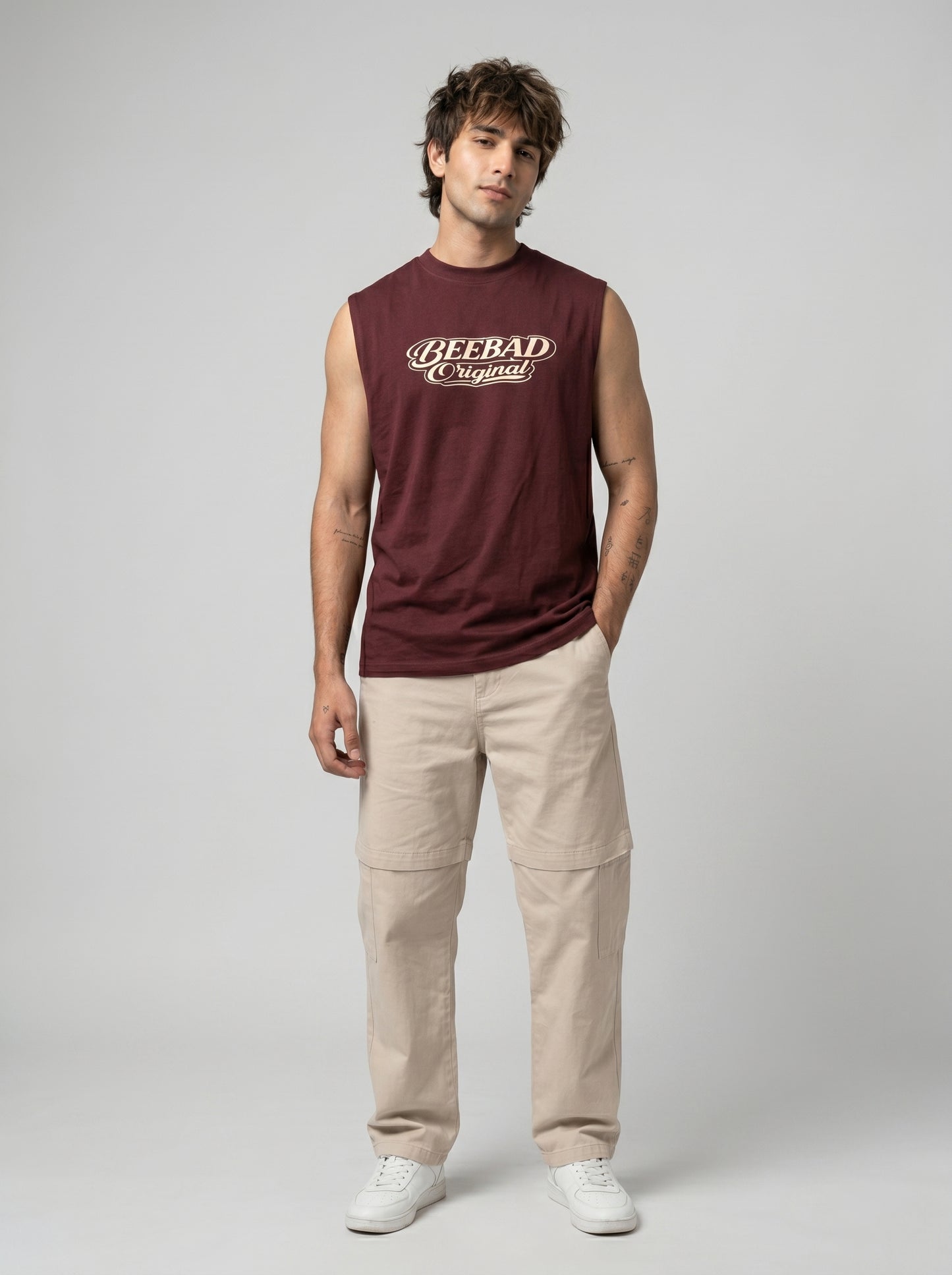 BEEKULT Original Sleeveless Tee – Maroon